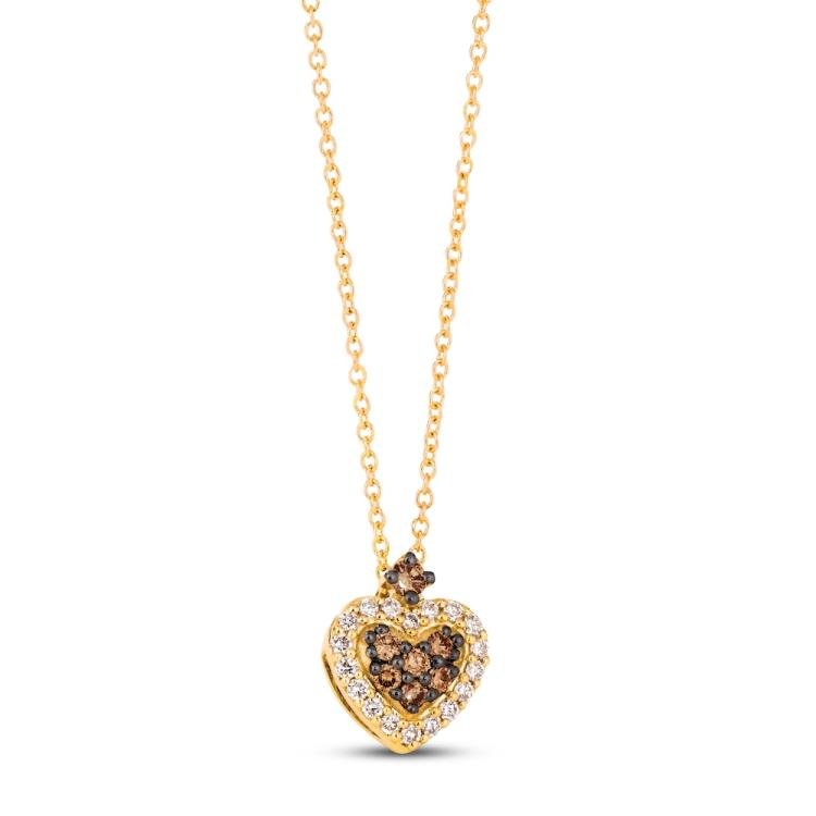 Le Vian Diamond Heart Necklace 1/4 ct tw 14K Honey Gold 18