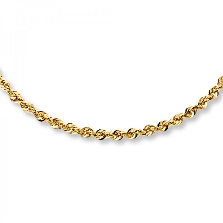 Rope Necklace 14K Yellow Gold  18" Length