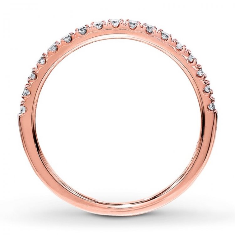 Diamond Wedding Band  1/4 ct tw Round-cut 10K Rose Gold