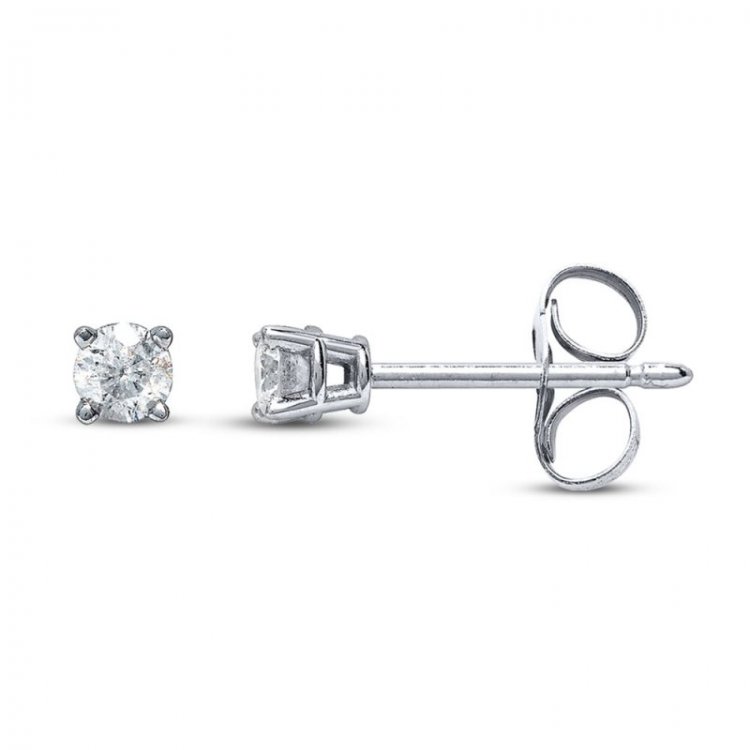 Diamond Earrings 1/10 ct tw Round-Cut  14K White Gold