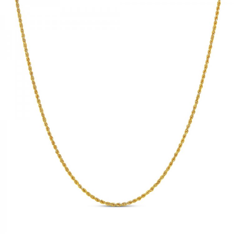 Mens Rope Chain 14K Yellow Gold 24