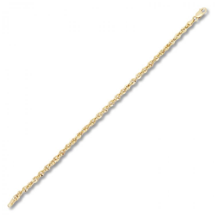 Rope Chain Bracelet 10K Yellow Gold 7.5