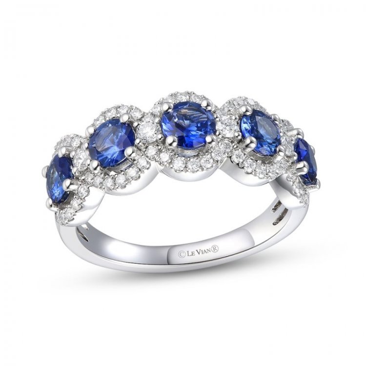 Le Vian Sapphire Ring 3/8 ct tw Diamonds Platinum