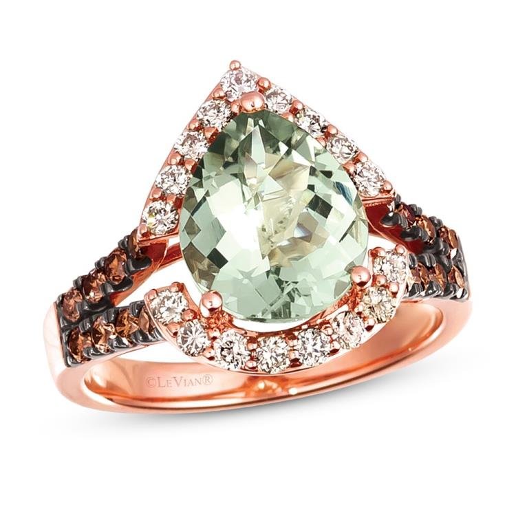 Le Vian Mint Julep Quartz Ring 3/4 ct tw Diamonds 14K Strawberry Gold