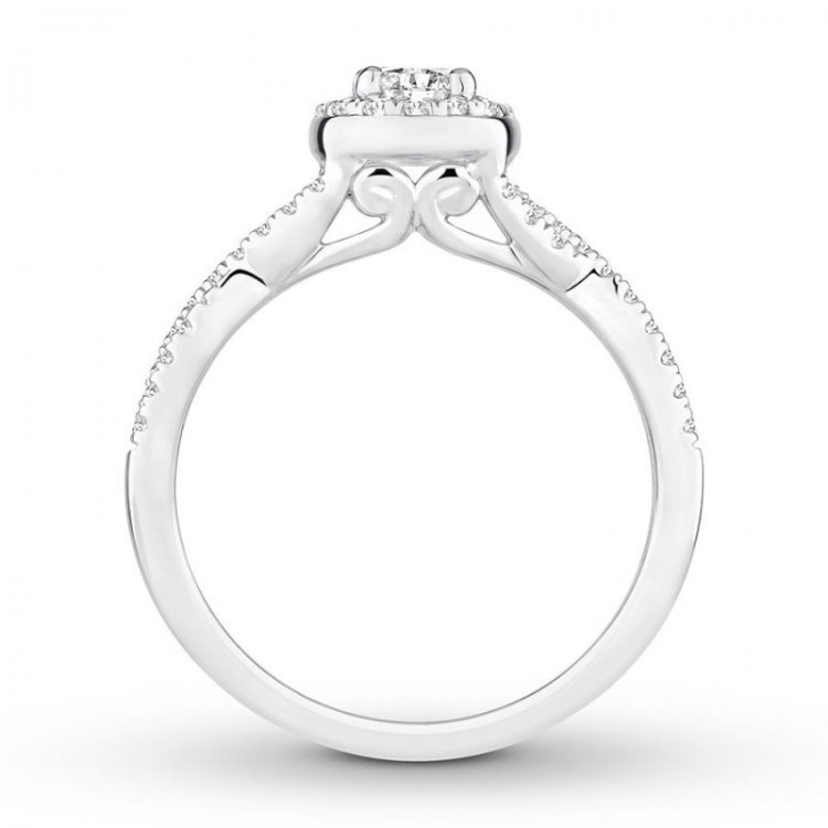 Diamond Engagement Ring 5/8 ct tw Round-cut 14K White Gold