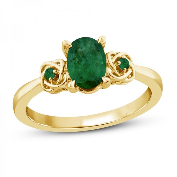 Center of Me Emerald Ring 10K Yellow Gold