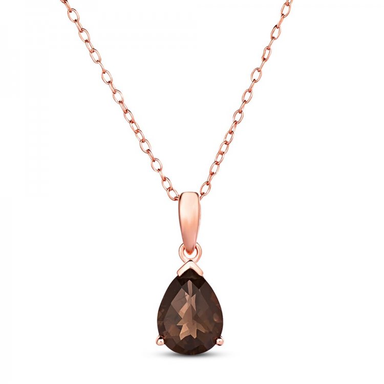 Le Vian Chocolate Quartz Necklace 14K Strawberry Gold-Electroplate