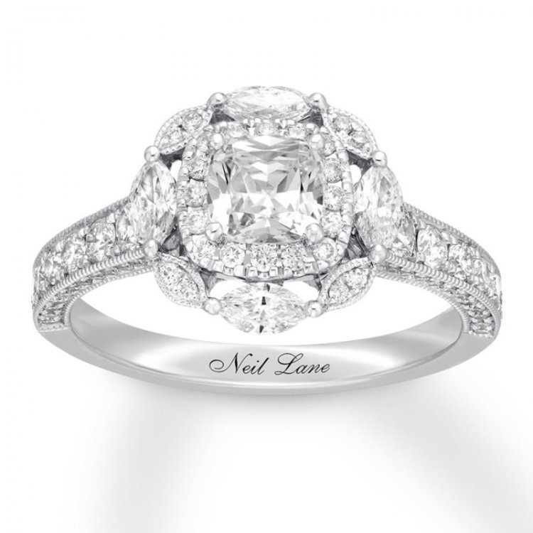 Neil Lane Diamond Engagement Ring 1-5/8 ct tw 14K White Gold