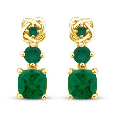 Center of Me Emerald Earrings 10K Yellow Gold