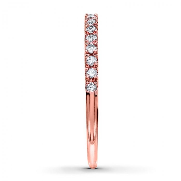 Diamond Wedding Band  1/4 ct tw Round-cut 10K Rose Gold