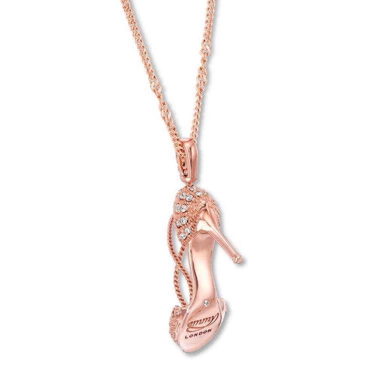 Emmy London Diamond Shoe Necklace 1/5 ct tw 10K Rose Gold