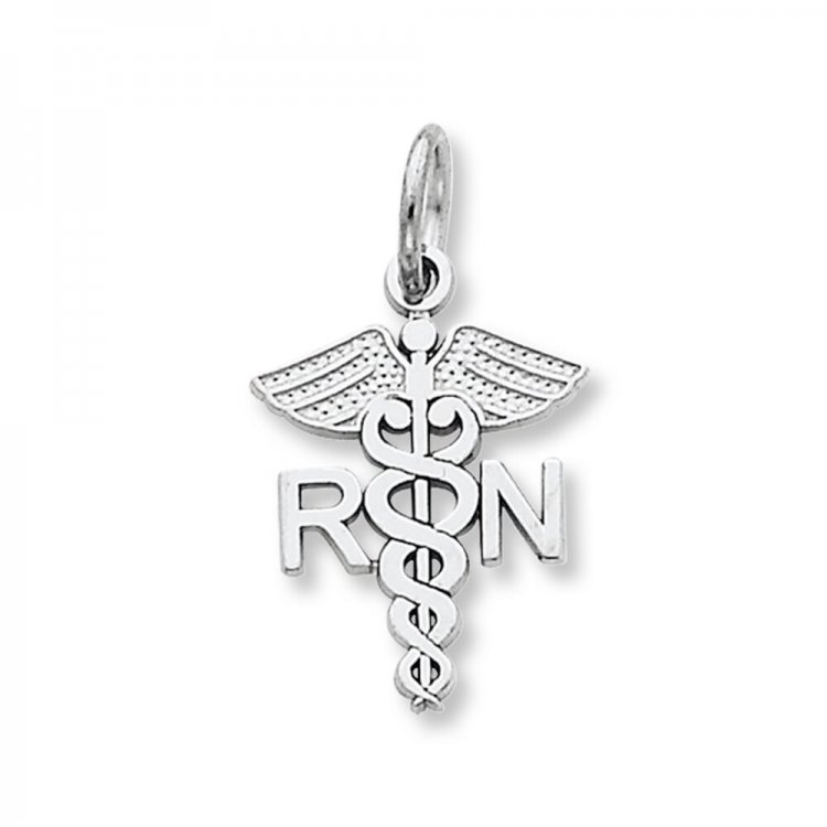 Nurse Charm  14K White Gold