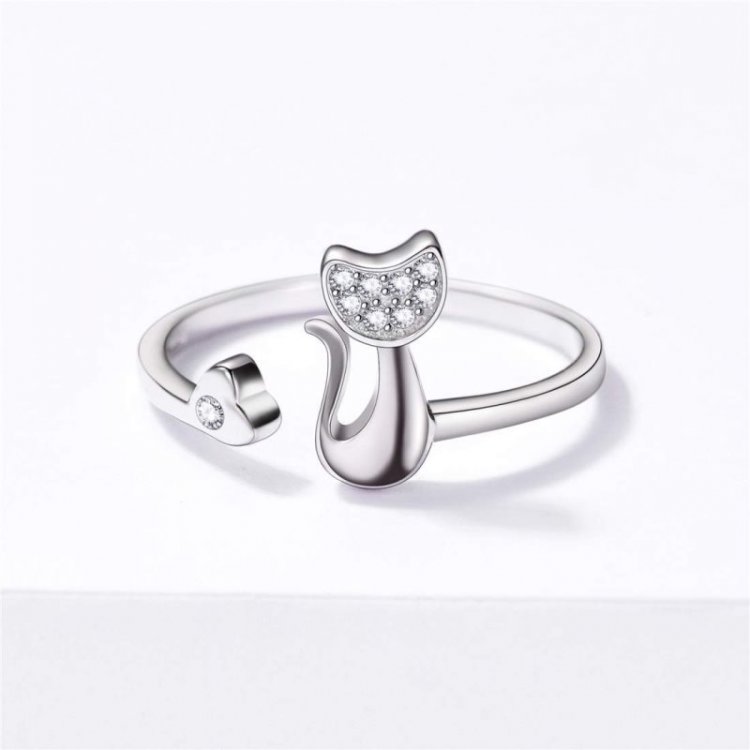 Women  Ring Exquisite Beauty Promise Rings For Her P: Cute Cat Ring