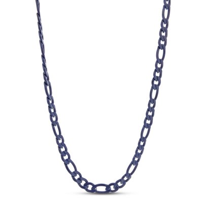 Mens Necklace Blue Ion Plating Stainless Steel 24