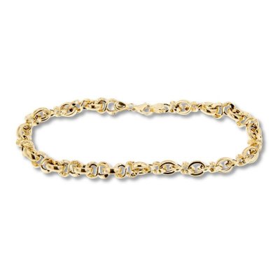 Link Chain Bracelet 10K Yellow Gold 7.75  Length