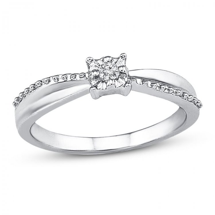 Promise Ring Diamond Accent Sterling Silver