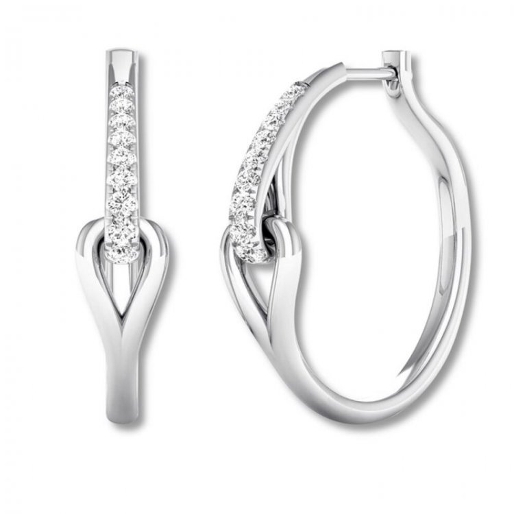 Love + Be Loved Diamond Hoop Earrings 1/4 ct tw Sterling Silver