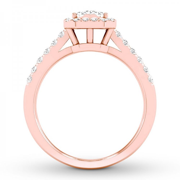 Diamond Engagement Ring 1/2 ct tw Round-cut 10K Rose Gold