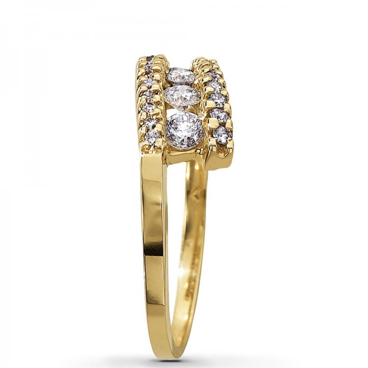 Previously Owned Diamond Journey Ring 1/2 ct tw 14K Yellow Gold