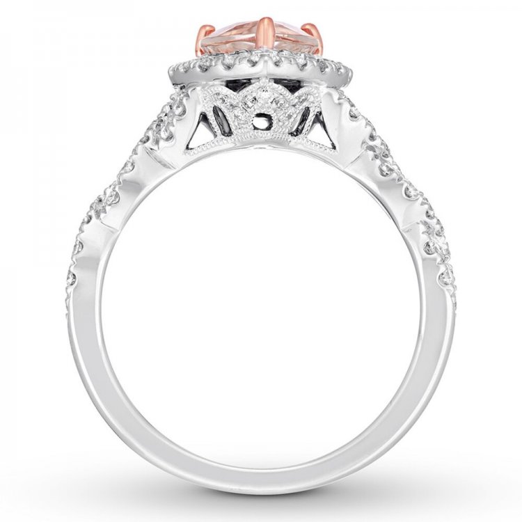 Neil Lane Morganite Engagement Ring 3/4 ct tw Diamonds 14K Gold