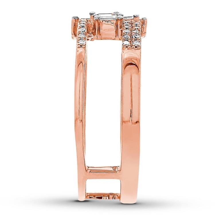 Diamond Ring 1/5 ct tw Baguette/Round 10K Rose Gold