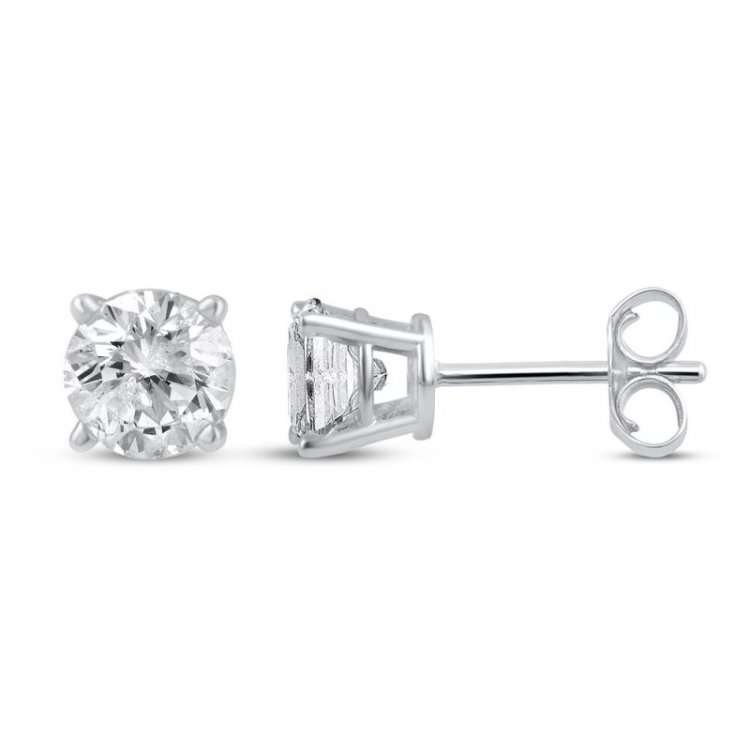 Diamond Solitaire Earrings 1/4 ct tw Sterling Silver