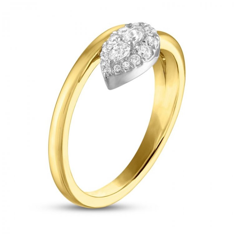 Forever Connected Diamond Bypass Ring 1/5 ct tw Pear/Round-Cut 10K Two-Tone Gold