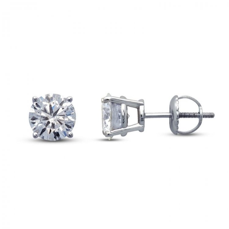 Diamond Earrings 1 ct tw Round-cut  14K White Gold